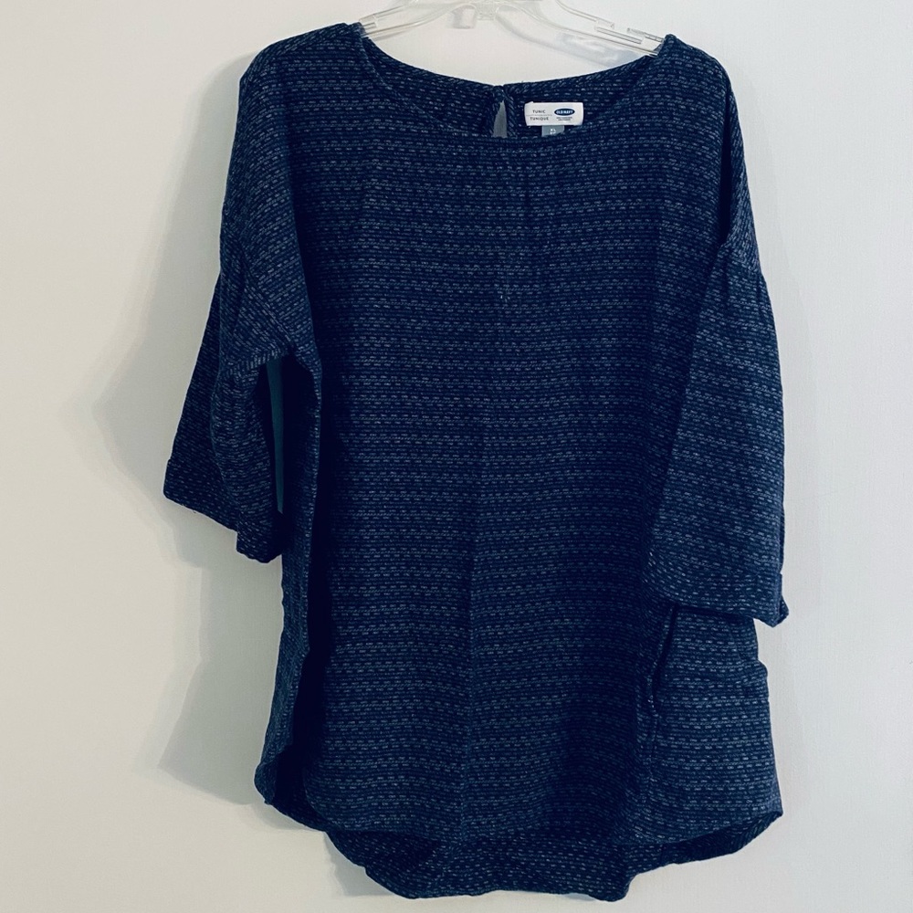 Old Navy Navy & White Patterned Side Pocket Tunic